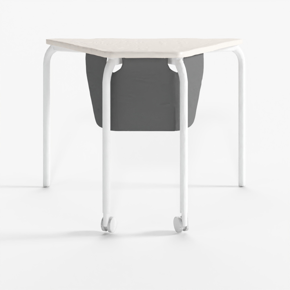 Fursys 1-Person Multipurpose Trapezoid Table