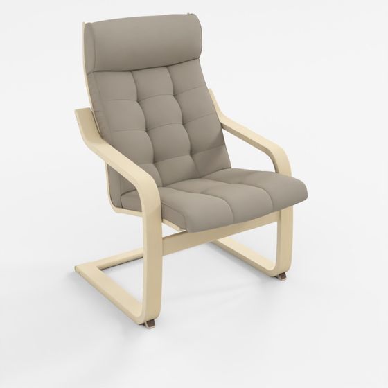 IKEA POÄNG Birch Veneer Armchair with Gunnared Beige Cushion
