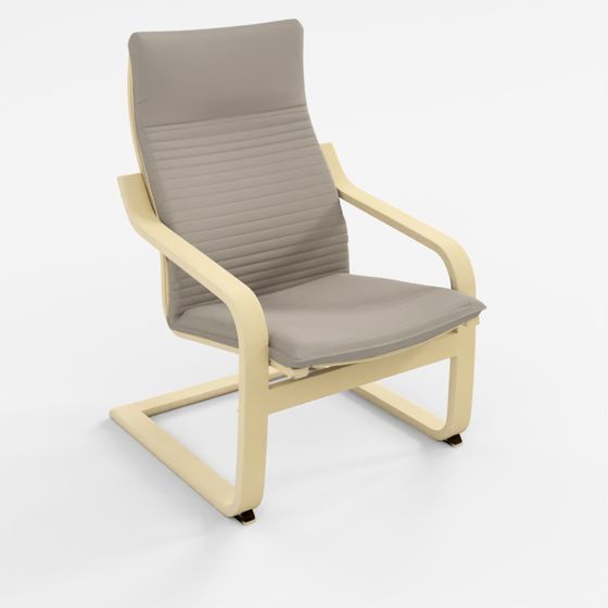 IKEA POÄNG Armchair Birch Veneer Knisa Light Beige