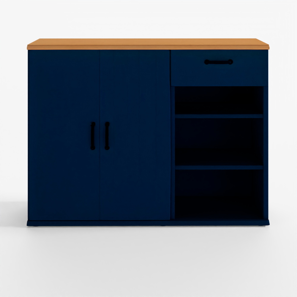 IKEA SKRUVBY Sideboard Black-Blue W120 D38 H90