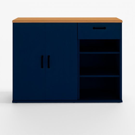 IKEA SKRUVBY Sideboard Black-Blue W120 D38 H90