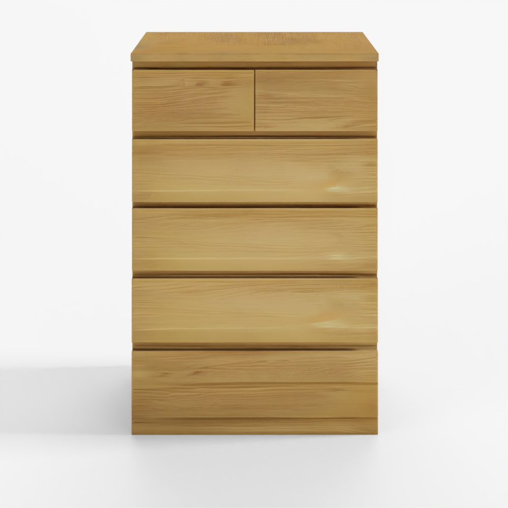 IKEA MALM White Chest of 6 Drawers Stained Oak Veneer