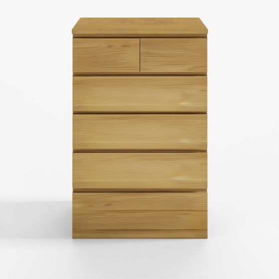 IKEA MALM White Chest of 6 Drawers Stained Oak Veneer