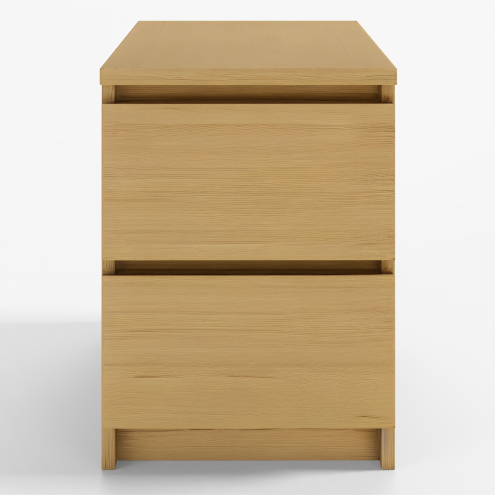 IKEA MALM White Chest of 2 Drawers Stained Oak Veneer