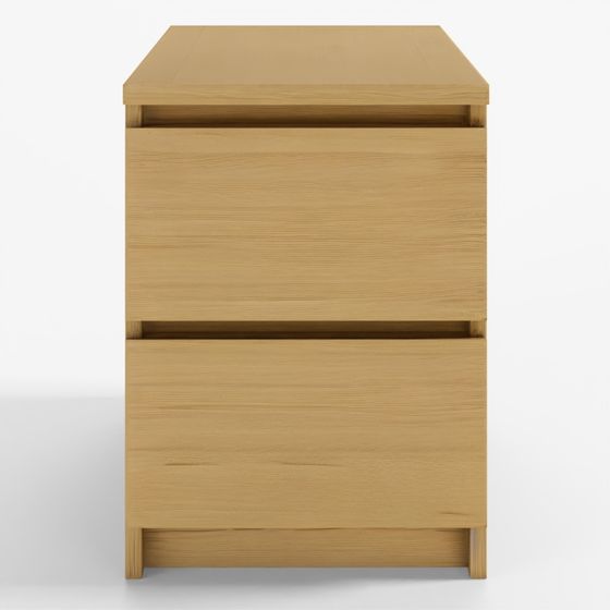 IKEA MALM White Chest of 2 Drawers Stained Oak Veneer