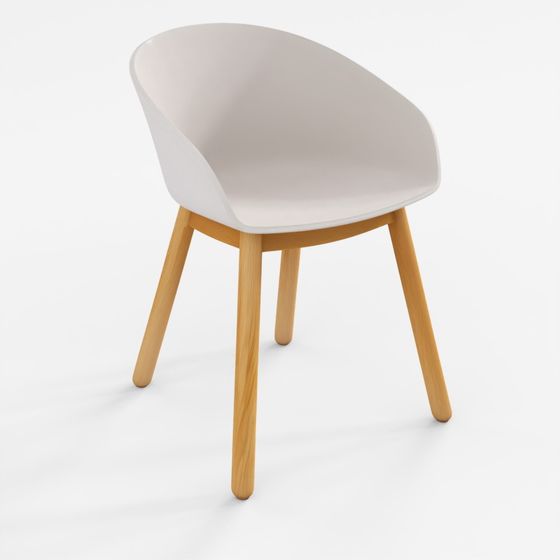 ZUIVER Void Armchair Oak Milk White