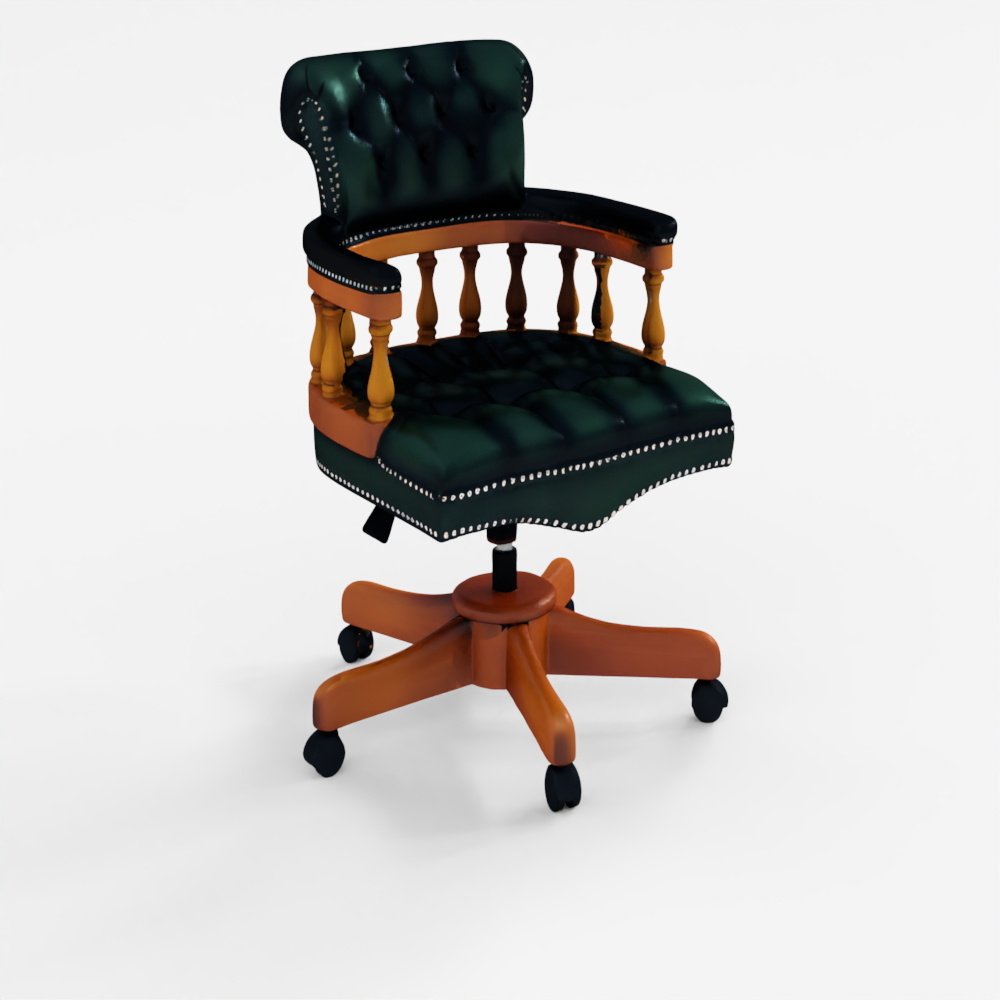 Chesterfield Captain's Swivel Seater - Antique Green