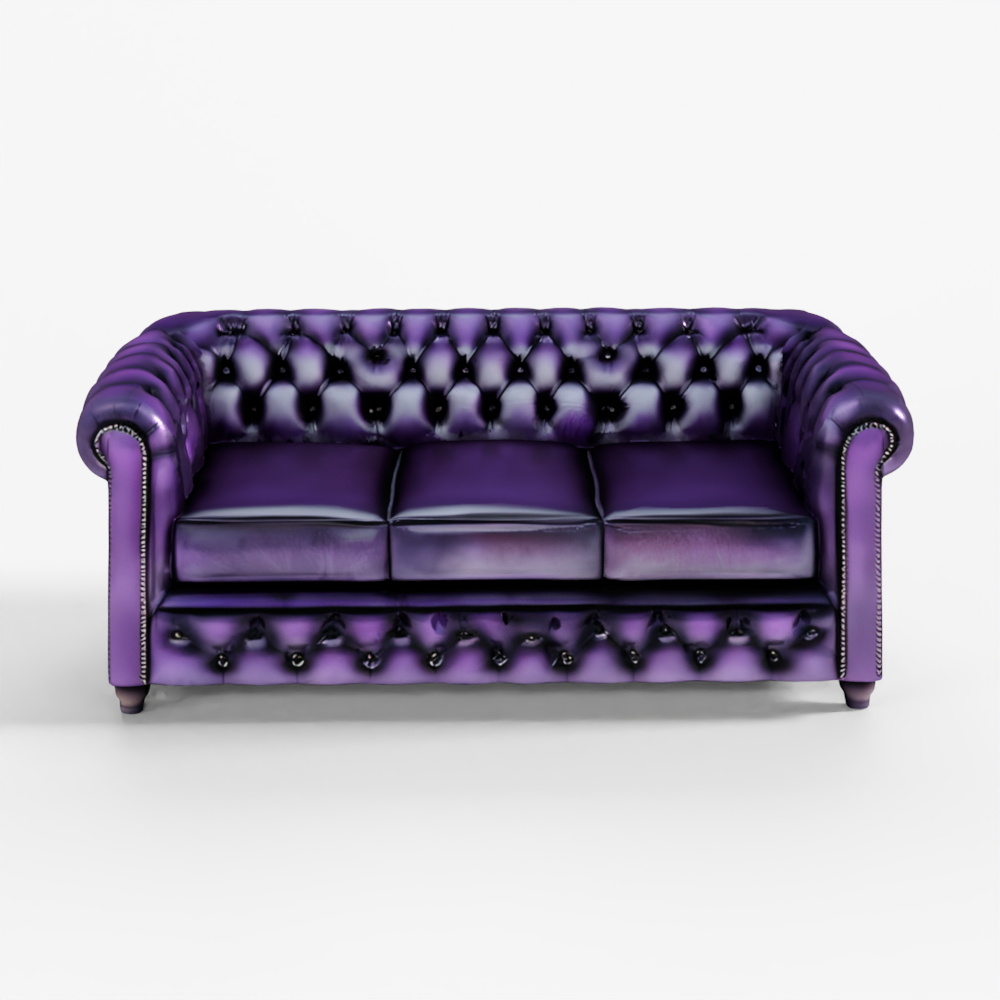 Диван Честерфилд Брайтон трёхместный - антикварный фиолетовый