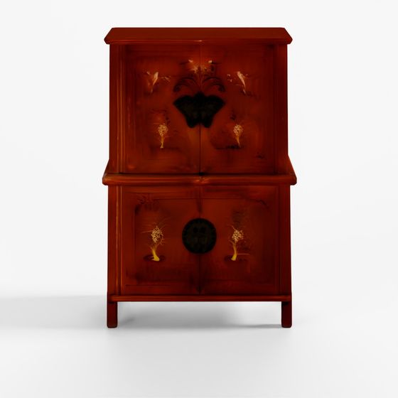 Red Lacquer Zhejiang Wedding Cabinet