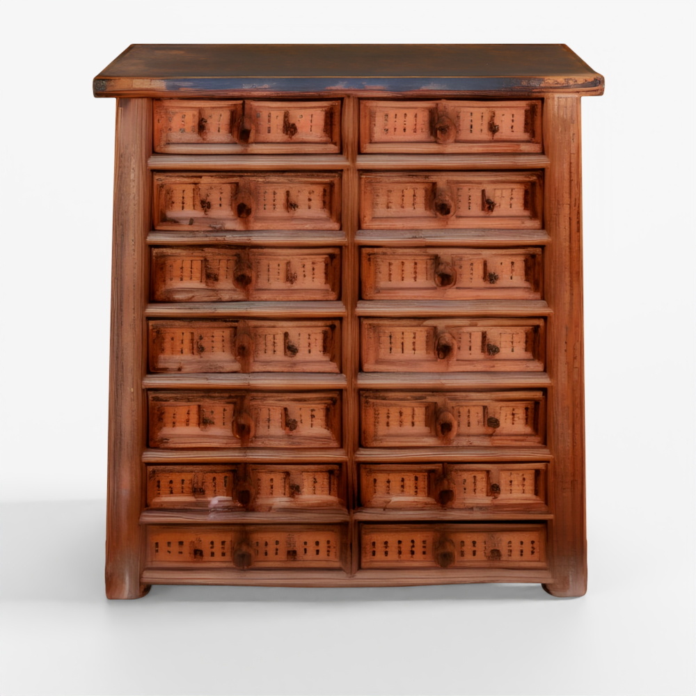 山西省産塗装漢方薬箪笥