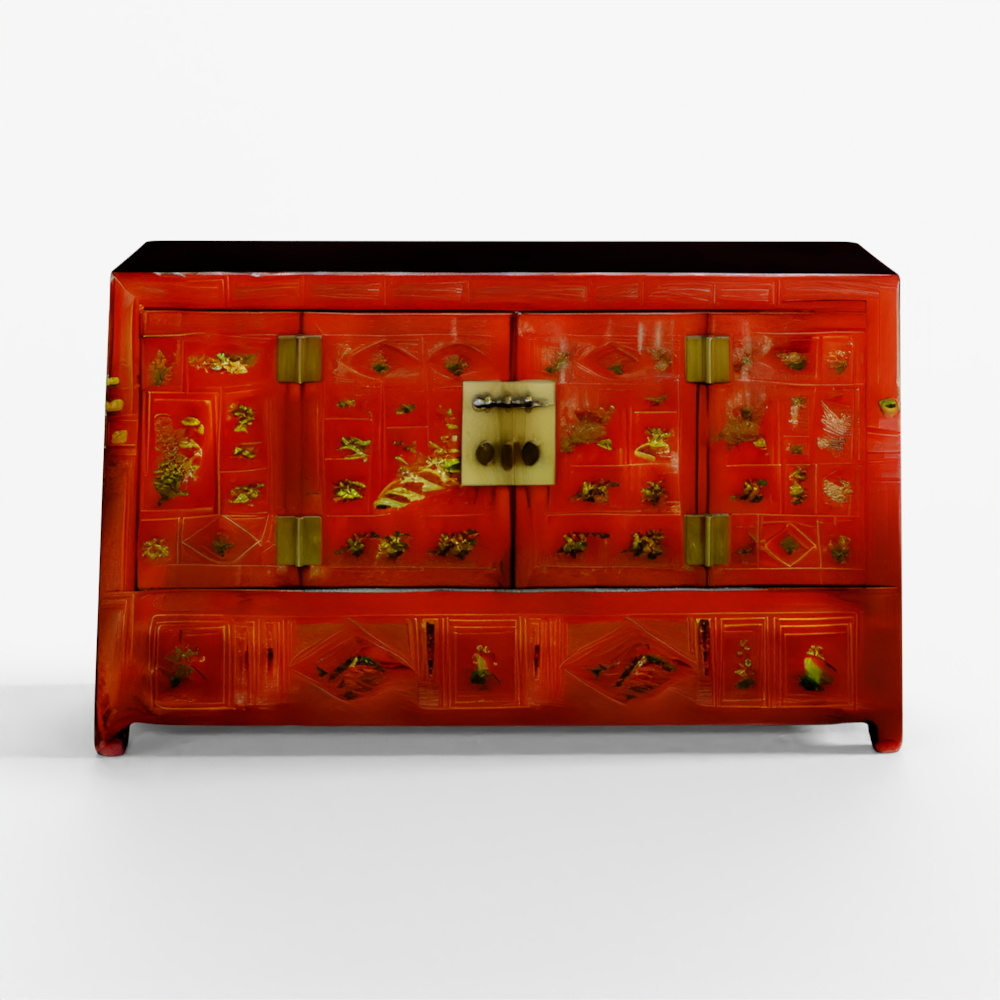 東北産赤漆中国サイドボード（1560、45）