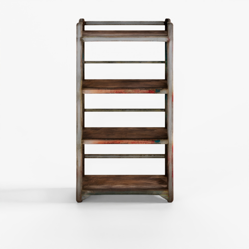 Vintage Painted Indian Teak Shelf