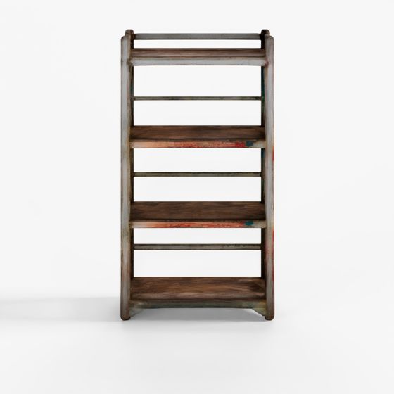 Vintage Painted Indian Teak Shelf