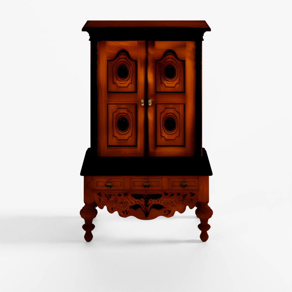 Holländischer Kolonialschrank aus Jackfrucht- und Ebenholz aus Sri Lanka