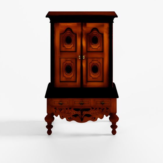 Holländischer Kolonialschrank aus Jackfrucht- und Ebenholz aus Sri Lanka