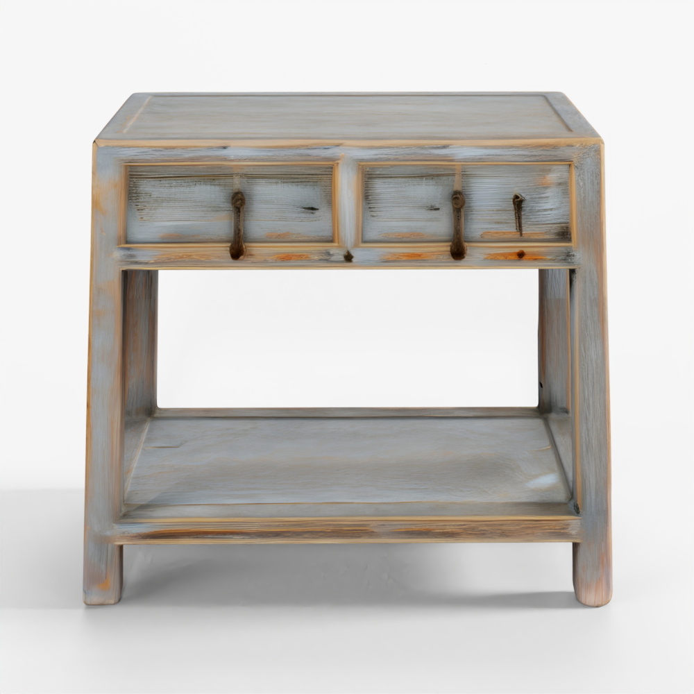 Painted 2 Drawer Console Made From Old Pine