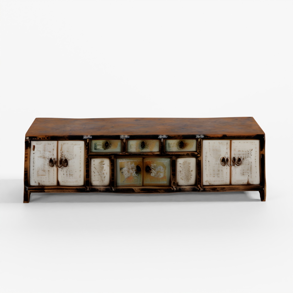 モンゴル産塗装カングキャビネット