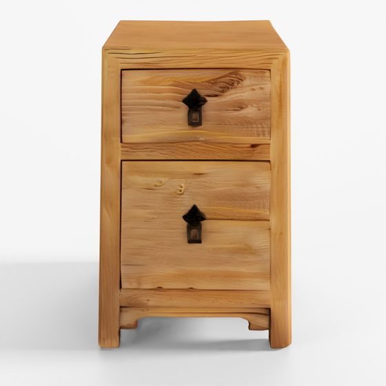 2 Drawer Bedside Cabinet Made From Old Sunbleached Wood
