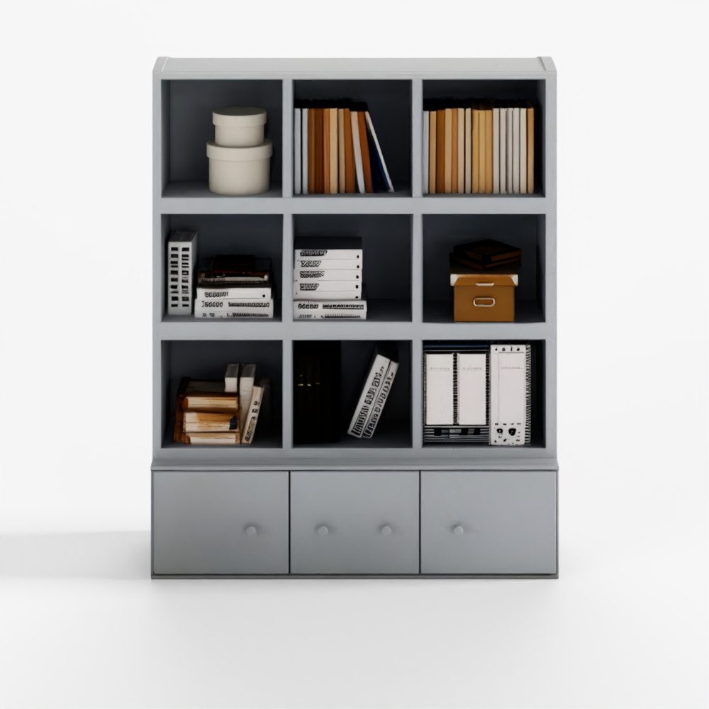 現代リバート ニューフレンズ 4段 1200 底扉付き書棚