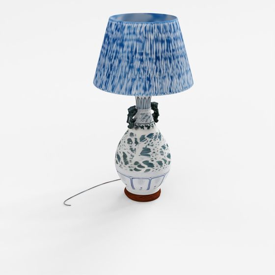 Blue & White Porcelain Vase Lamp - Phoenix Design