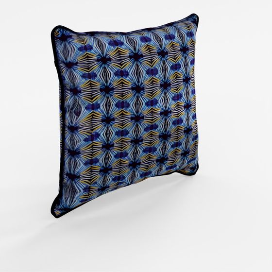 Indigo Itajime Cross Cushion by Tatie Lou