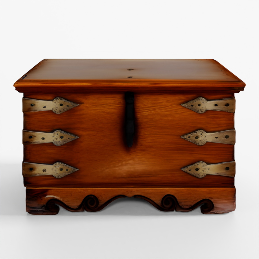 Шкатулка для украшений с латунным обрамлением из Кутача