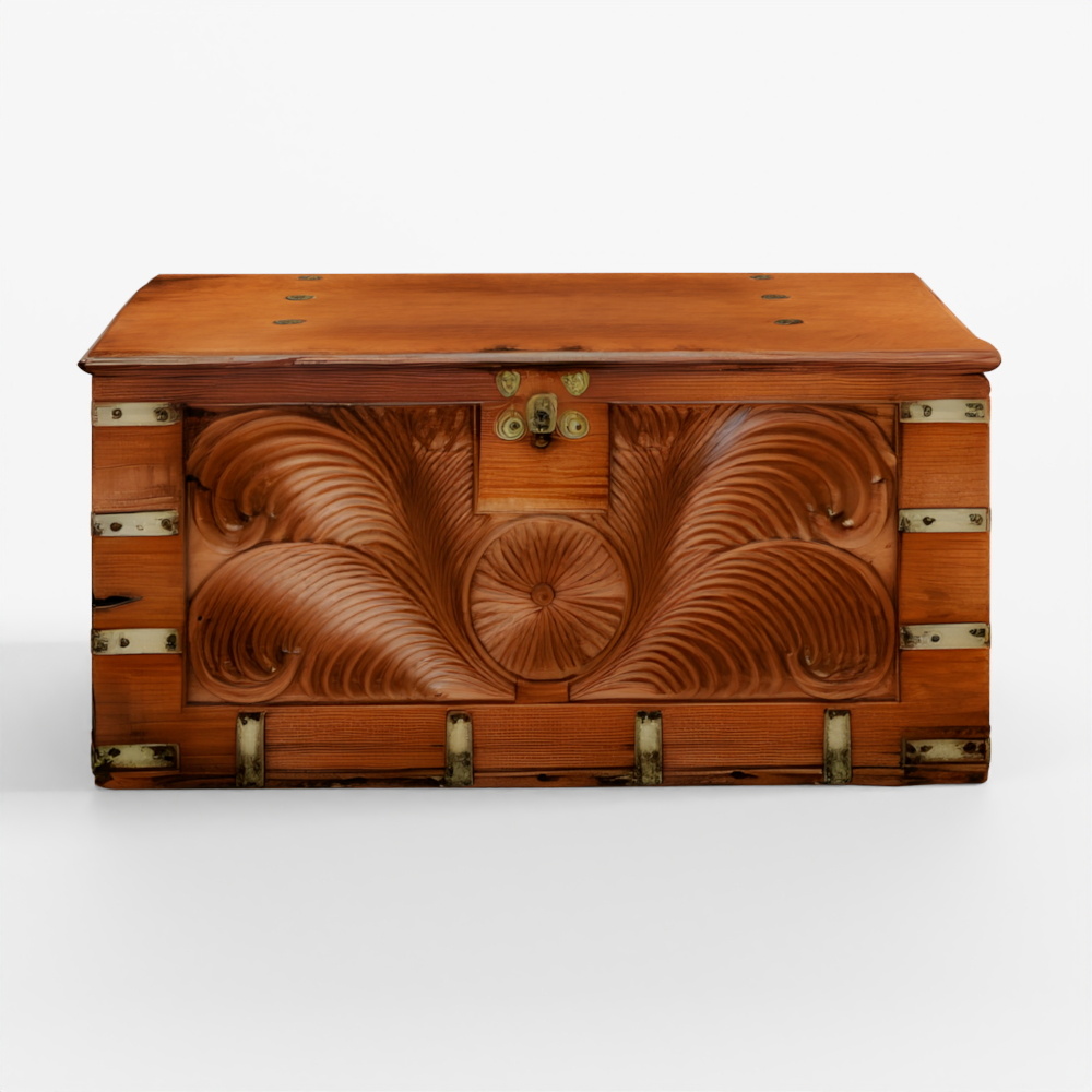 Сундук 'Малабар' из латуни и красного дерева из Кутача