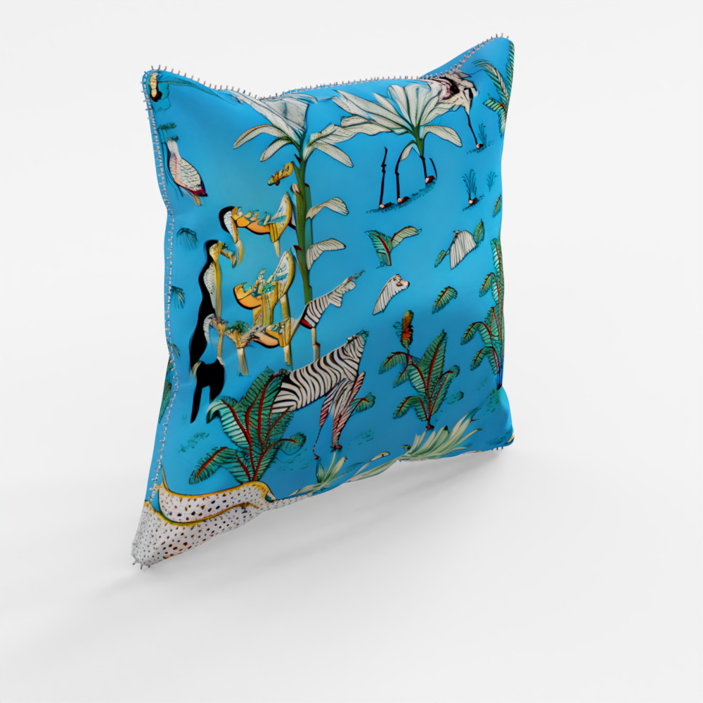 Jungle Animal Print Cushion with Pad - Various Colours
