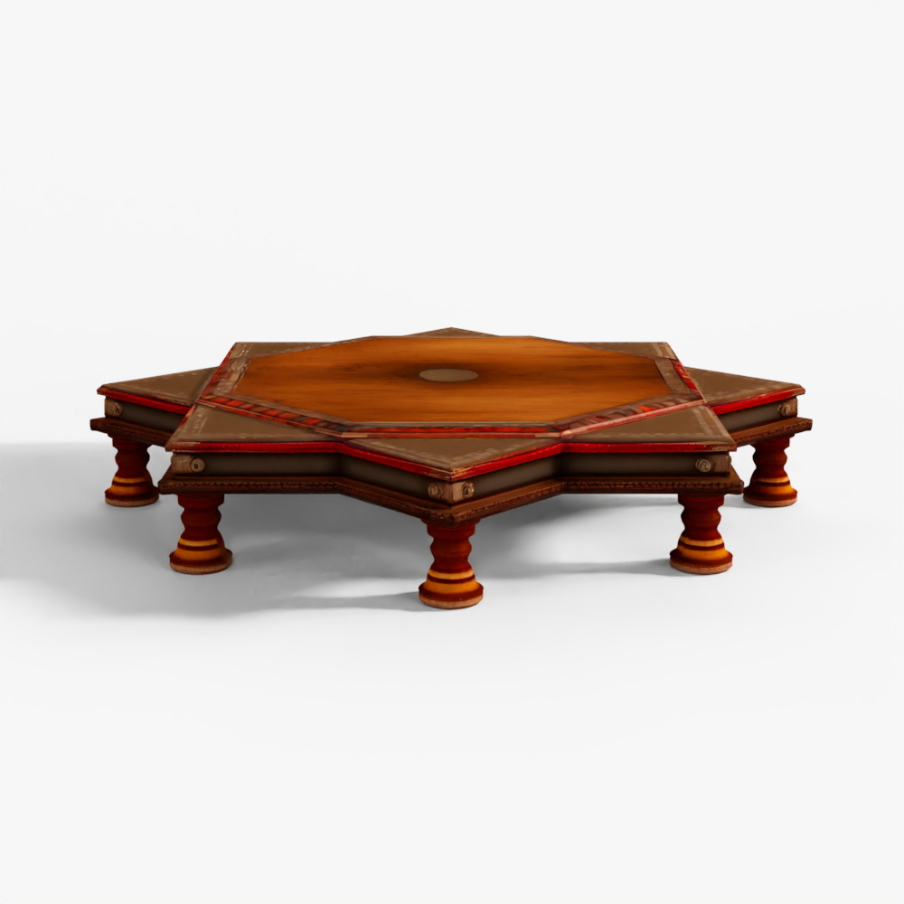 Octagonal Bajot Low Prayer Table From Rajasthan (91
