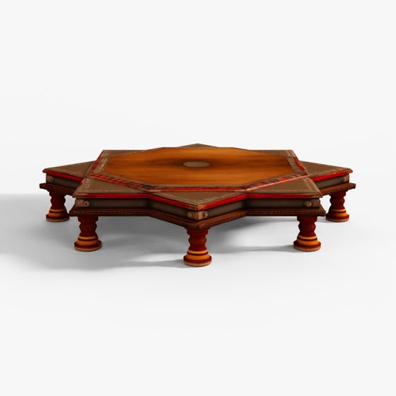Octagonal Bajot Low Prayer Table From Rajasthan (91