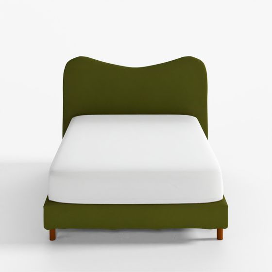 Casamia Moonbough Fabric Bed Wooden Type LK Green