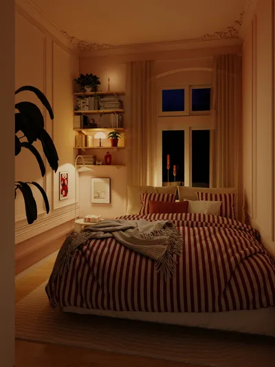 Bedroom | A Serene Retreat Bathed in Warm Night Lighting