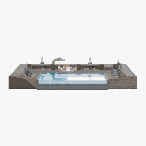 Stunning Rooftop Pool 3D model