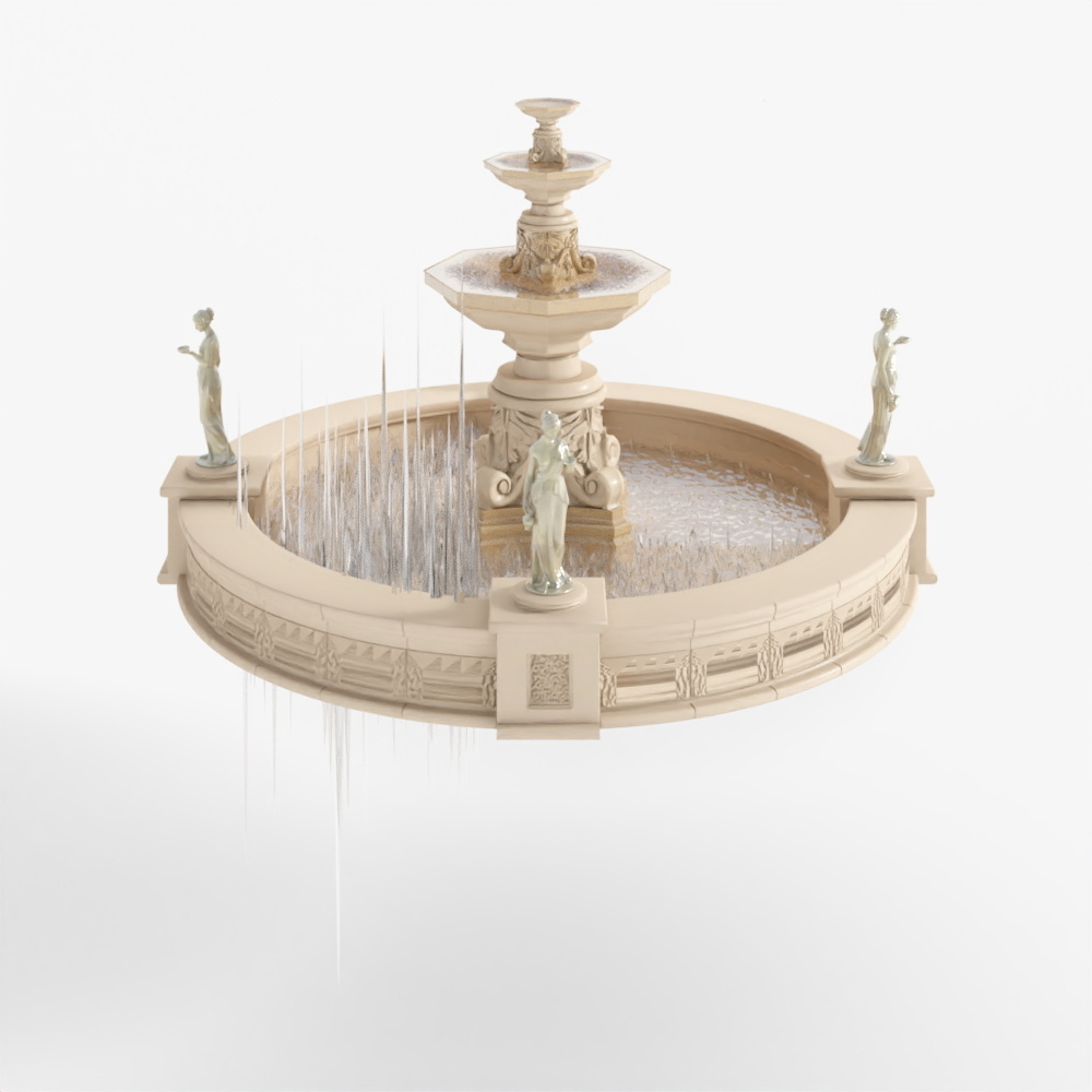 น้ำพุในสวนกลางแจ้ง