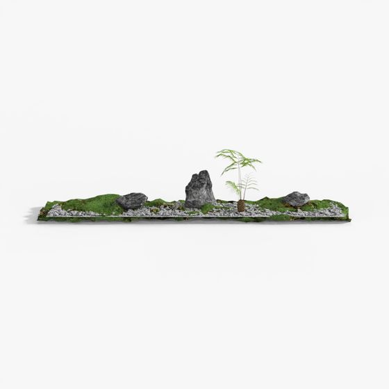 Mossy Rock Island 3D model for Creative Projects