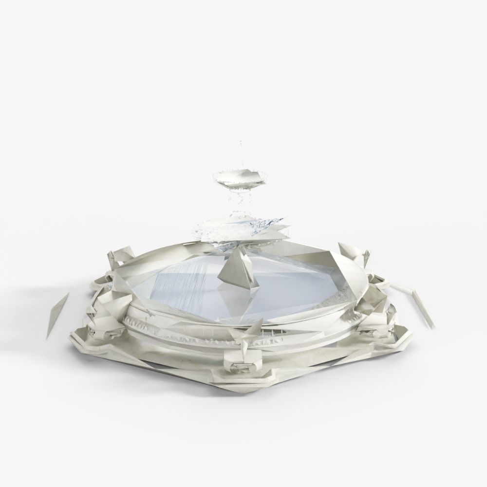 น้ำพุในสวนกลางแจ้ง