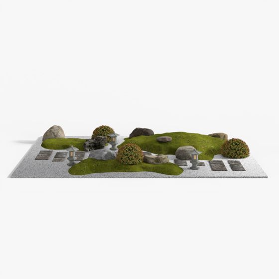 Zen Garden 3D Model for Tranquil Spaces