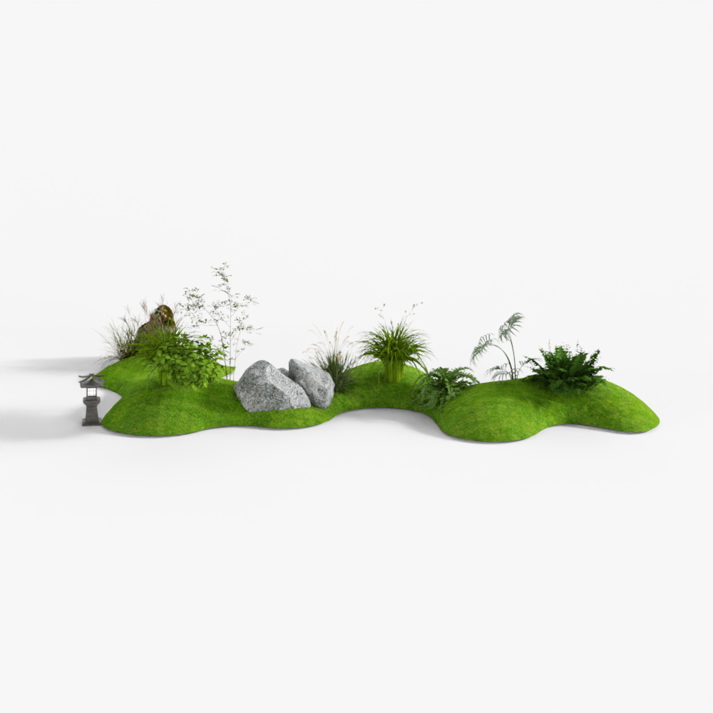 Modern garden landscape sketch micro-terrain