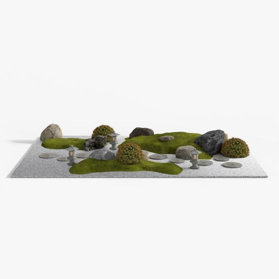 Zen Garden 3D Model for Tranquil Spaces