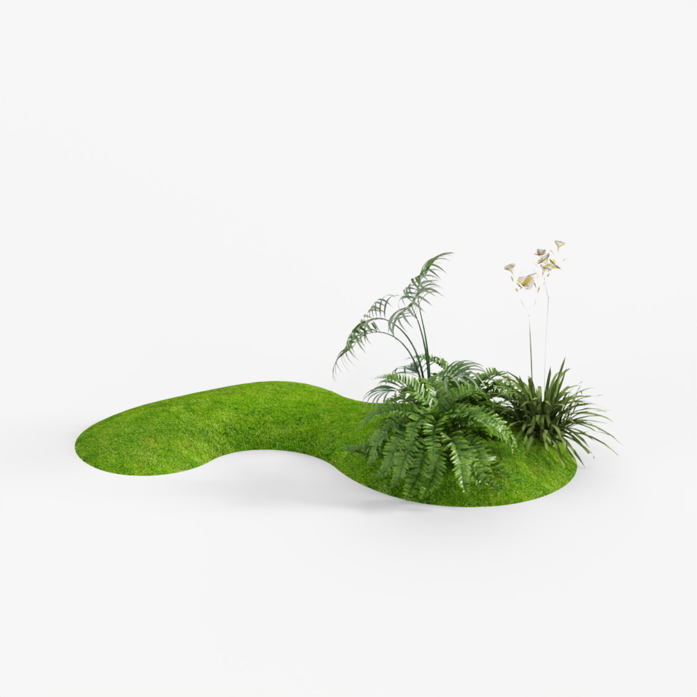 Modern garden landscape sketch micro-terrain