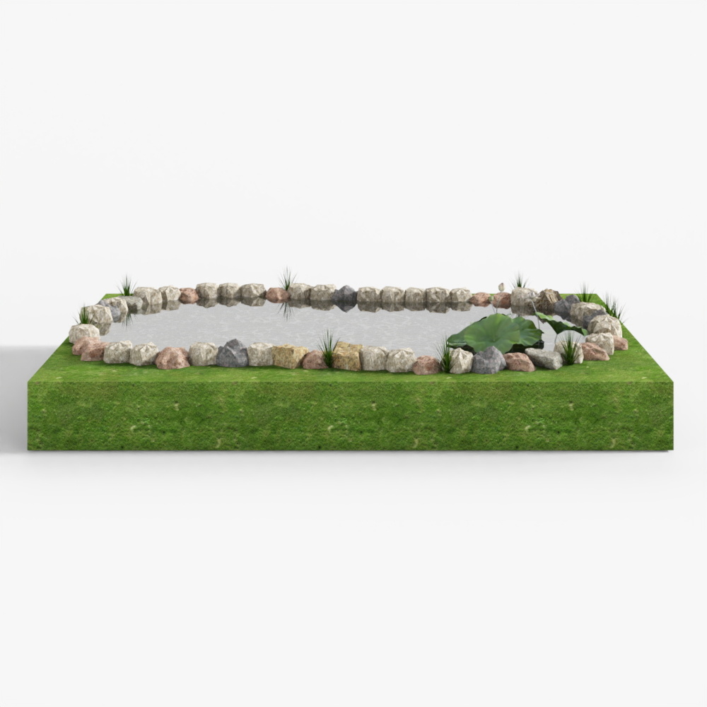 Garden Pond 3D Model for Designers and Developers