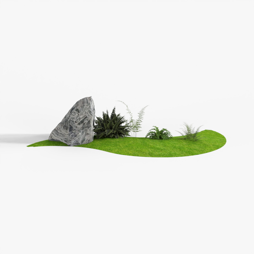 Esquisse de paysage pour jardin avec micro-terrain moderne