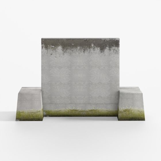 Stylish Low Poly Concrete Wall 3D model for Diverse Uses