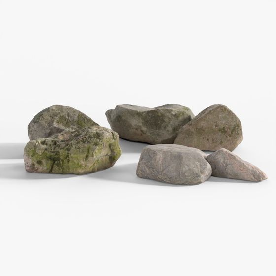 Rugged Rocks 3D Model for Natural Aesthetic