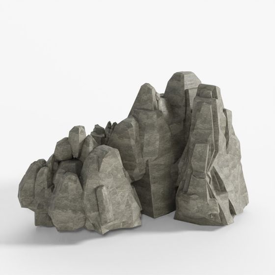 Realistic Low Poly Mountain 3D model