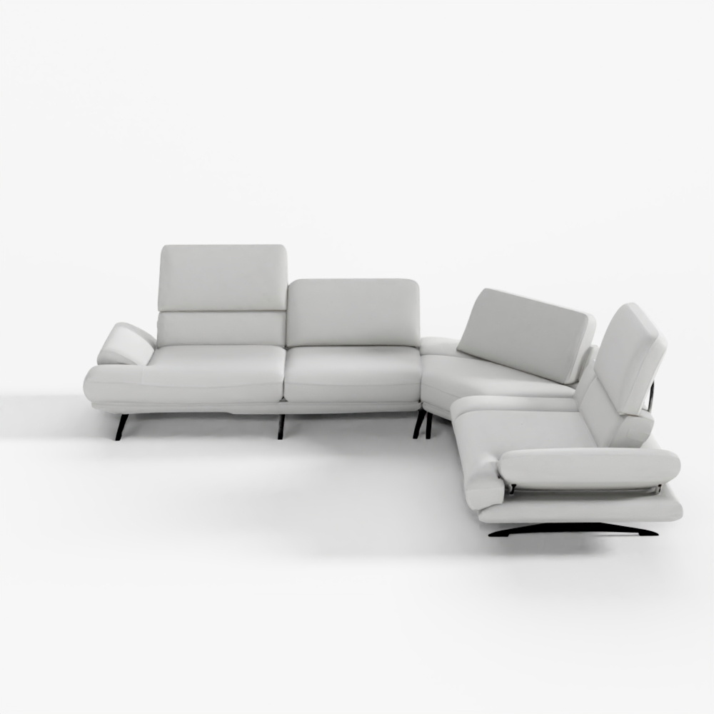 Jakomo Lillian High 4-Person Corner Functional Shrunken Natural Fabric Sofa