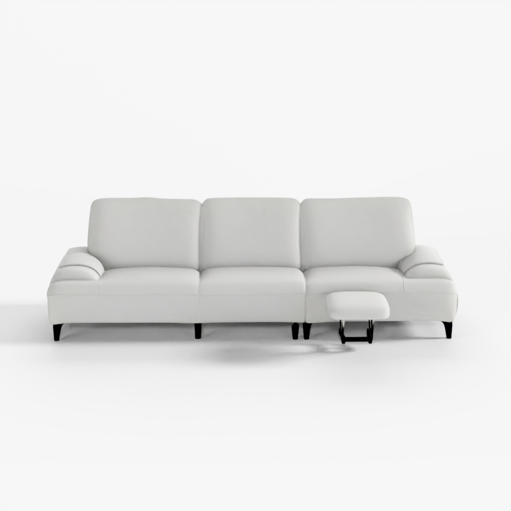 Canapé fonctionnel 4 places avec repose-pieds Jakomo Miro en cuir naturel rétréci