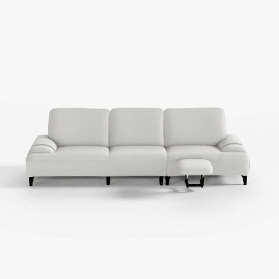 Canapé fonctionnel 4 places avec repose-pieds Jakomo Miro en cuir naturel rétréci