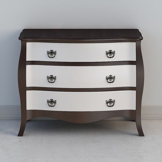 Vintage Vanity Table 3D model in Low-Polygon Style