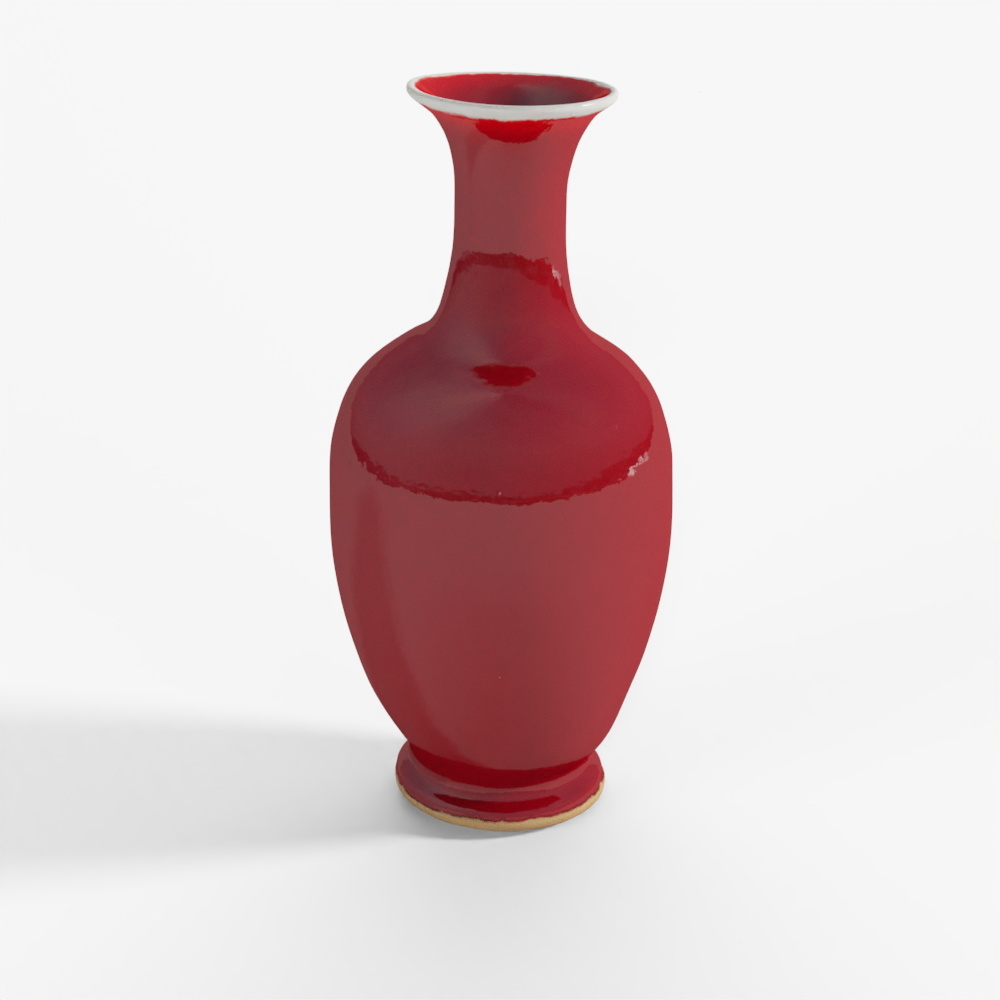 INDIGO Sang De Boeuf Glaze Porcelain Slender Neck Vase